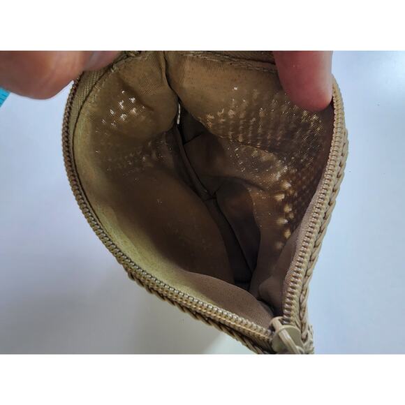 WORTHINGTON Beige Brown Woven Purse Shoulder Bag Grandma with Change Purse - Picture 12 of 15